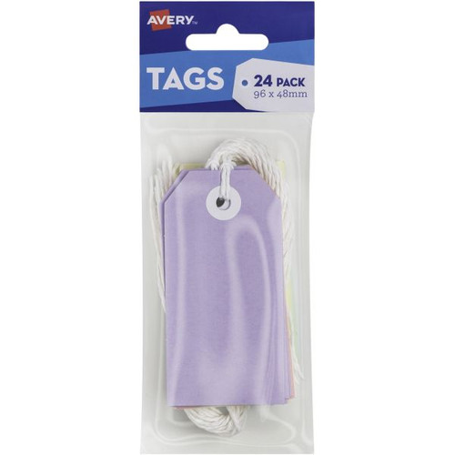 AVERY SCALLOP TAGS 96 x 48mm Multi-Colour (Orange, Yellow, Green, Red and Blue) Pack of 24