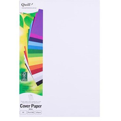 Quill Cover Paper 125gsm A4 - White, Pack of 500 (91322)