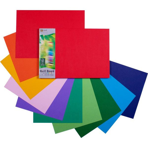 Quill Coloured Board 210gsm A3 - Assorted, Pack of 100 (90430)