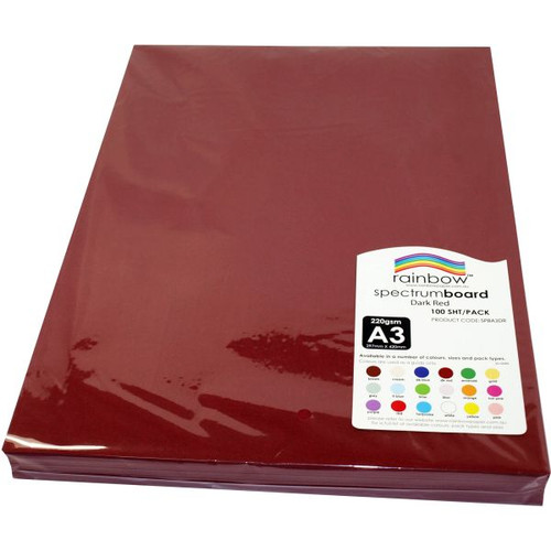 Rainbow Spectrum Board A3 220gsm Dark Red 100 Sheets