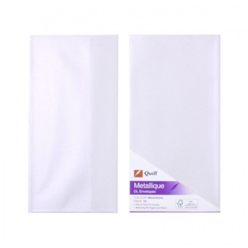 QUILL DL METALLIQUE ENVELOPES Moonstone, Pack of 25