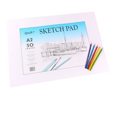 Quill Sketch Pad 110gsm A2 50 Leaf - White (PSC5A2)