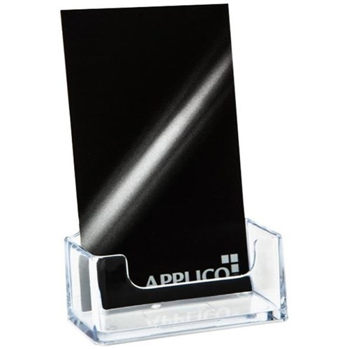 Deflecto Business Card Holder – Portrait Holds Up to 50 Cards)
65mm W x 80mm H x 40mm D
(internal dimensions for where the business cards are displayed is 59mm x 70mm H x 22mm D.)