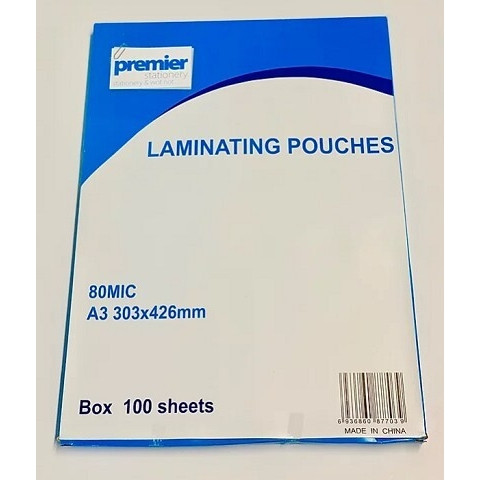 PREMIER A3 80 MIC LAMINATING POUCHES PK100 ** See GP-280248 **