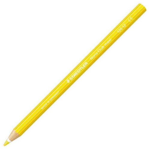 STAEDTLER NORIS CLUB PENCIL COLOURED MAXI LEARNER 12 SIDED 4.0MM LEAD YELLOW FOR SMALL HANDS PK12