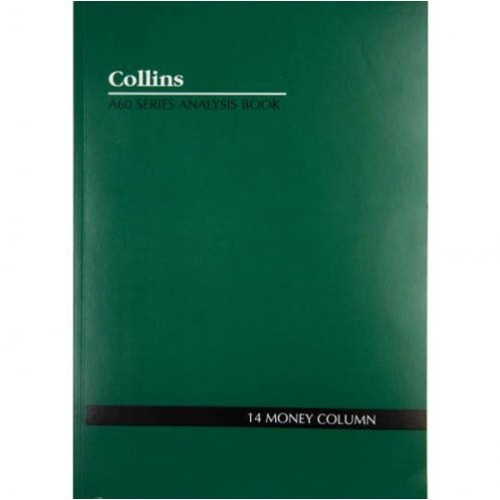 COLLINS A60 ANALYSIS BOOK A4 14 MONEY COLUMN GREEN