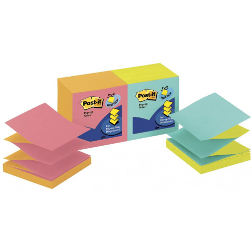 POST-IT R330-U-ALT POP-UP NOTES 76MM X 76MM CAPE TOWN ALTERNATING COLOURS PACK 12