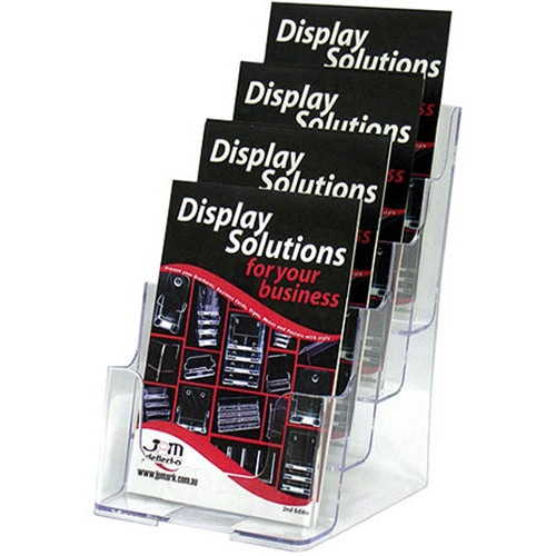 DEFLECT O BROCHURE HOLDERS A5 4 Tier Free Stand with Mount