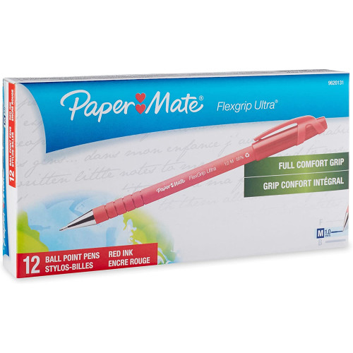 PAPERMATE FLEXGRIP ULTRA BALLPOINT PEN MEDIUM RED