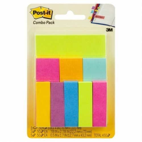 Post-It Notes & Page Markers Assorted Sizes & Colours Combo Pack (670-COMBOSR)