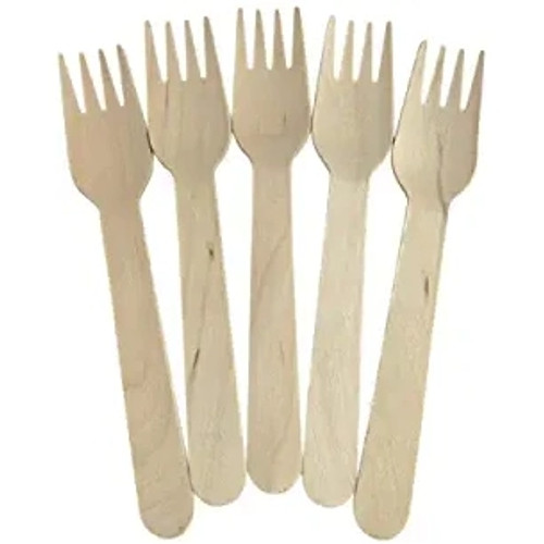 Disposable Wooden Forks 100% All-Natural Eco-Friendly Biodegrade Carton of 1000 (EC-WC0801)