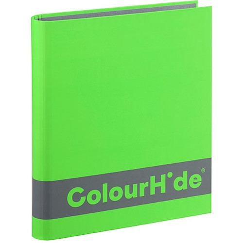 COLOURHIDE SILKY TOUCH RING BINDER 2D 25MM A4 LIME