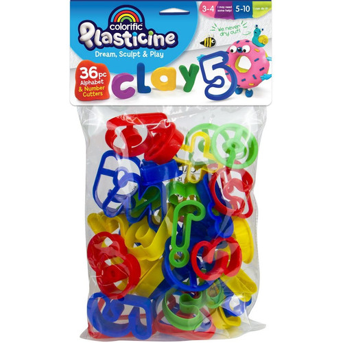 COLORIFIC PLASTICINE CUTTERS ALPHABET / NUMBERS Pk36