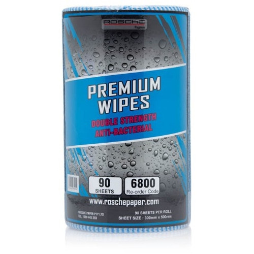 Rosche Blue Premium Wipes 90 Sheets per Roll 300mm x 500mm Heavy Duty