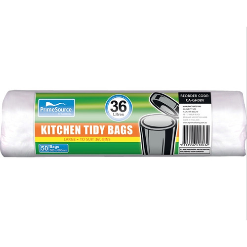 PrimeSource Kitchen Bin Liners White 36L Pk1000 Rolls