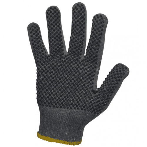 PROVAL POLY D GLOVE LARGE POLY/COTTON Grey with Grey Dots 41620 (Carton of 240)