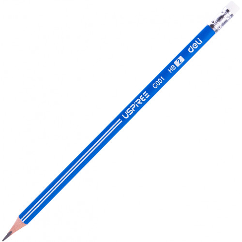 Deli HB Triangular Graphite Pencil with Eraser Tip Pack of 12