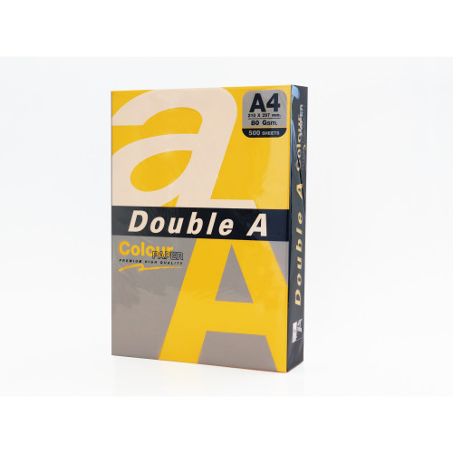 Double A Colour Paper Deep Gold 80gsm A4 500 Sheet