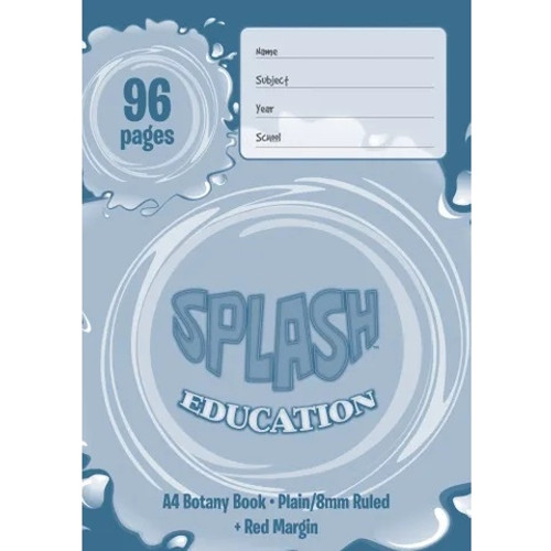 Splash A4 96pg Plain/8mm Ruled Botany Book