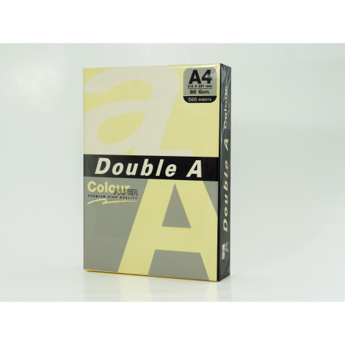 Double A Colour Paper Pastels 80gsm A4	Cheese Yellow 500 Sheet 50 Reams (10 Cartons)