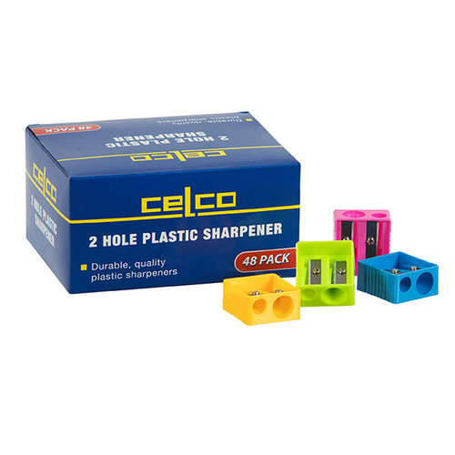 CELCO DOUBLE HOLE PLASTIC WEDGE SHARPENER Pack of 48