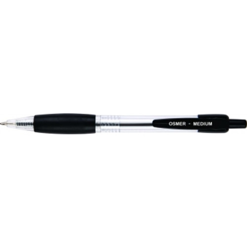 OSMER RETRACTABLE BALLPOINT PENS Black, Each