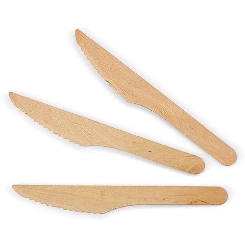 Disposable Wooden Knife 100% All-Natural Eco-Friendly Biodegrade Pack of 100 (EC-WC0800)