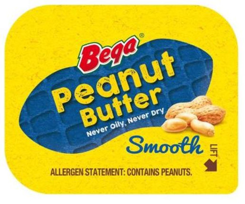 BEGA PEANUT BUTTER SMOOTH PORTIONS 50X11GM