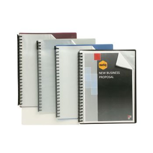 MARBIG REFILLABLE DISPLAY BOOK Clearfront A4 20 Pocket Assorted (Pack of 12)