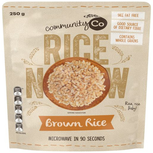 COMMUNITY CO BROWN MICROWAVEABLE RICE 250GM