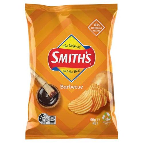 SMITHS BBQ CRINKLE POTATO CHIPS 90GM
