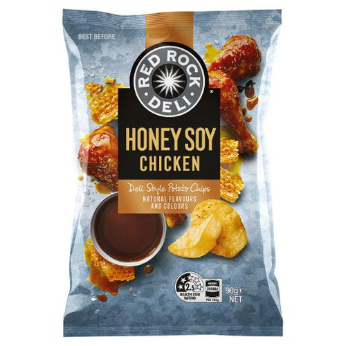 RED ROCK DELI HONEY SOY CHICKEN POTATO CHIPS 90GM