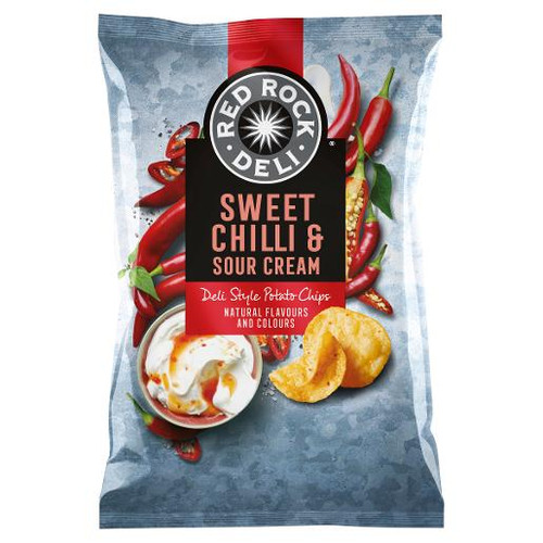 RED ROCK DELI SWEET CHILLI AND SOUR CREAM POTATO CHIPS 90GM
