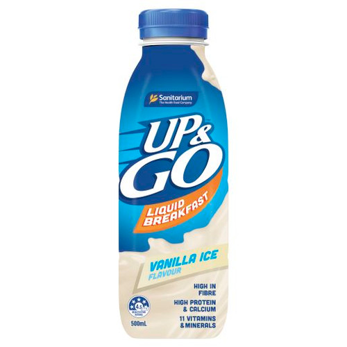 SANITARIUM UP&GO LIQUID BREAKFAST VANILLA ICE BOTTLE 500ML