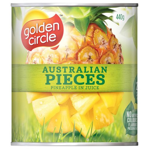 GOLDEN CIRCLE PINEAPPLE PIECES IN NATURAL JUICES 440GM
