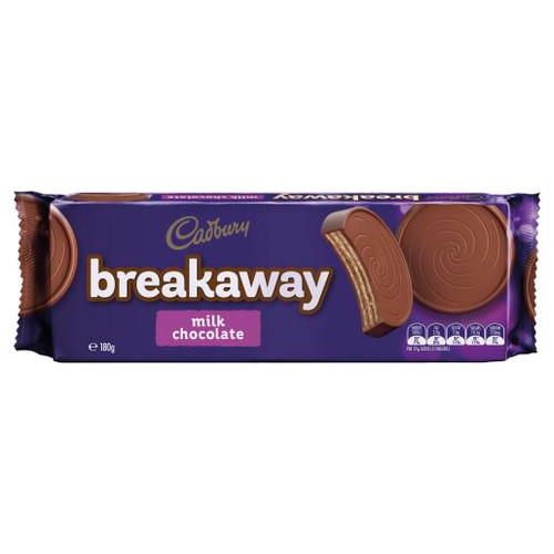 CADBURY BREAKAWAY BISCUITS MILK CHOCOLATE 180GM