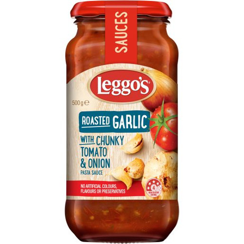 LEGGOS TOMATO ROASTED GARLIC PASTA SAUCE 500GM