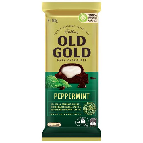 CADBURY OLD GOLD PEPPERMINT MILK CHOCOLATE 180GM