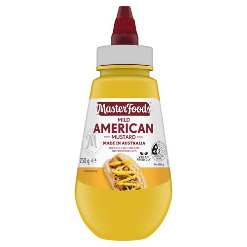 MASTERFOODS MILD AMERICAN MUSTARD 250GM