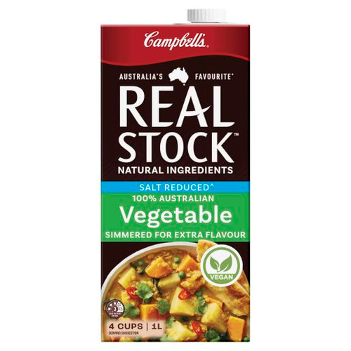 CAMPBELLS REAL SALT REDUCED VEGETABLE STOCK 1L