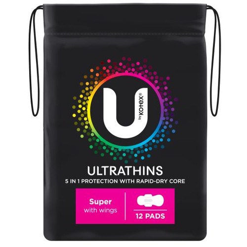 U BY KOTEX SUPER ULTRA THIN WING PADS 12S