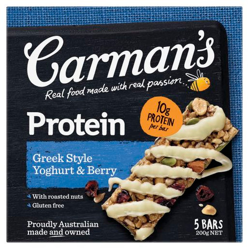 Carmans Greek Style Yoghurt& Berry Protein Bars 200g, Pack of 5