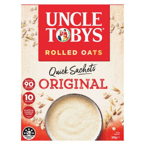 UNCLE TOBY QUICK OATS SATCHELS BREAKFAST CEREAL 10PK