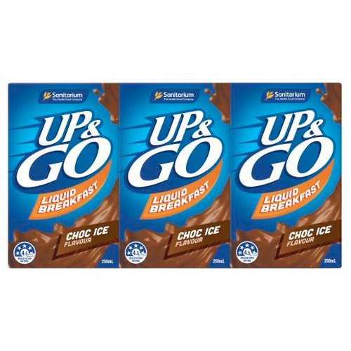 SANITARIUM CHOCOLATE ICE UP&GO LIQUID BREAKFAST 3 PACK 3X250ML