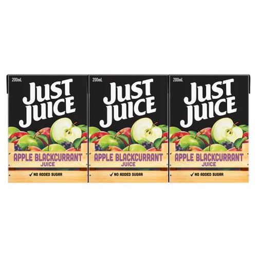 JUST JUICE APPLE AND BLACKCURRENT 6 PACK 6X200ML