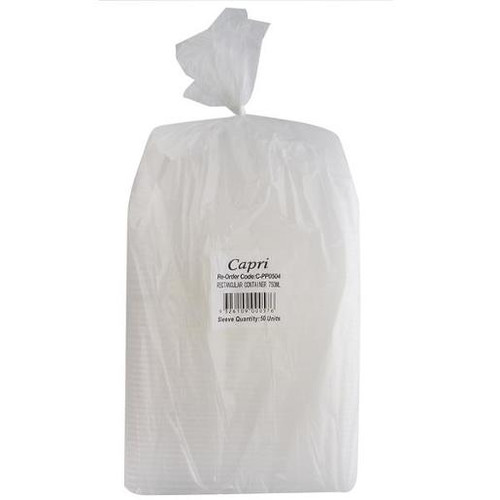 CAPRI RECTANGULAR CONTAINER 750ML (C-PP0504) 50S