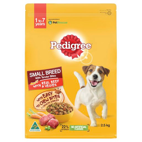 PEDIGREE BEEF & VEGETABLE MINI MEATY BITES DOG FOOD 2.5KG