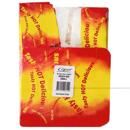 Capri Snack Box Tasty Hot Delicious Multi Colour Small, Box of 50