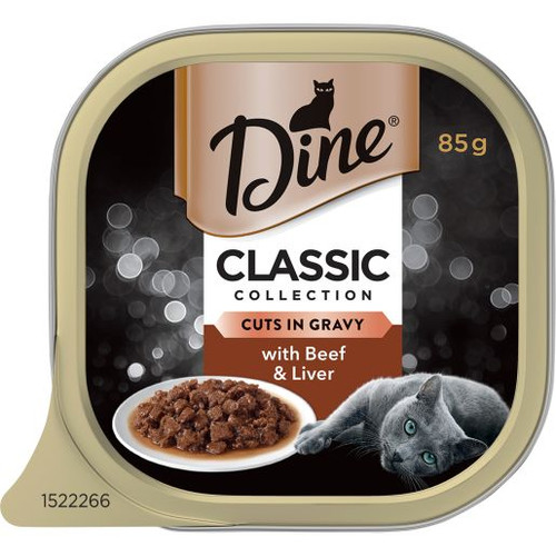DINE BEEF AND LIVER IN RICH GRAVY 85GM (Carton of 14)