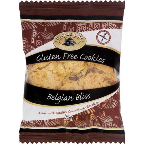 FUTURE BAKE BELGIAN BLISS GLUTEN FREE COOKIE 75GM (Carton of 14)